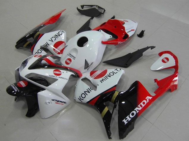 2005-2006 White Red Glossy Black Konica Minolta Honda CBR600RR Motorcycle Fairings UK Stores