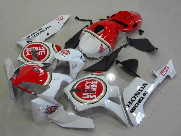 2005-2006 White Red Lucky Strike Honda CBR600RR Motorcycle Fairings UK Stores