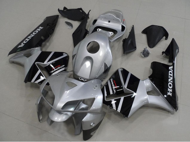 2005-2006 Silver Glossy Black Honda CBR600RR Motorcycle Fairings UK Stores