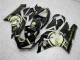 2005-2006 Glossy Black White Gold Lucky Strike Kawasaki ZX6R Motorcycle Fairings UK Stores