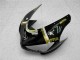 2005-2006 Glossy Black White Gold Lucky Strike Kawasaki ZX6R Motorcycle Fairings UK Stores