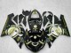2005-2006 Glossy Black White Gold Lucky Strike Kawasaki ZX6R Motorcycle Fairings UK Stores