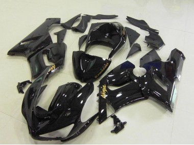 2005-2006 Glossy Black Gold Decals Kawasaki ZX6R Motorcycle Fairings UK Stores