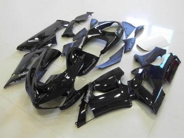 2005-2006 Glossy Black Silver Decals Kawasaki ZX6R Motorcycle Fairings UK Stores
