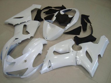 2005-2006 Pearl White Kawasaki ZX6R Motorcycle Fairings UK Stores