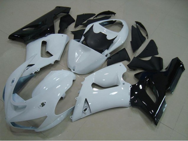 2005-2006 White Black Kawasaki ZX6R Motorcycle Fairing UK Stores