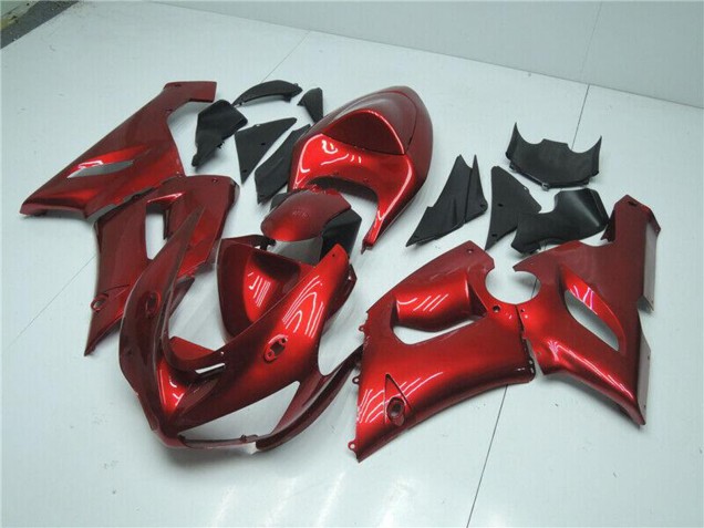 2005-2006 Candy Red Kawasaki ZX6R Motorcycle Fairings UK Stores
