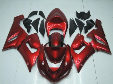 2005-2006 Candy Red Kawasaki ZX6R Motorcycle Fairings UK Stores