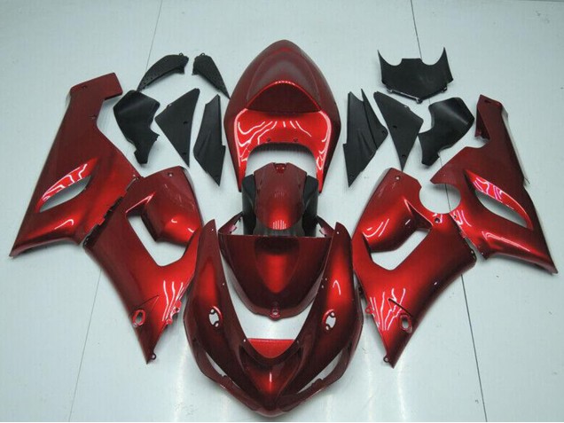 2005-2006 Candy Red Kawasaki ZX6R Motorcycle Fairings UK Stores
