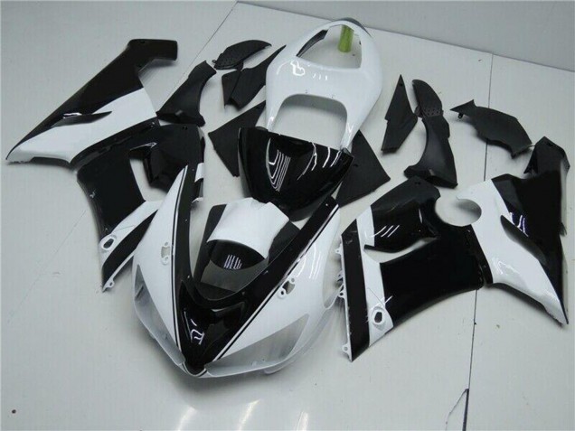 2005-2006 White Glossy Black Kawasaki ZX6R Motorcycle Fairings UK Stores
