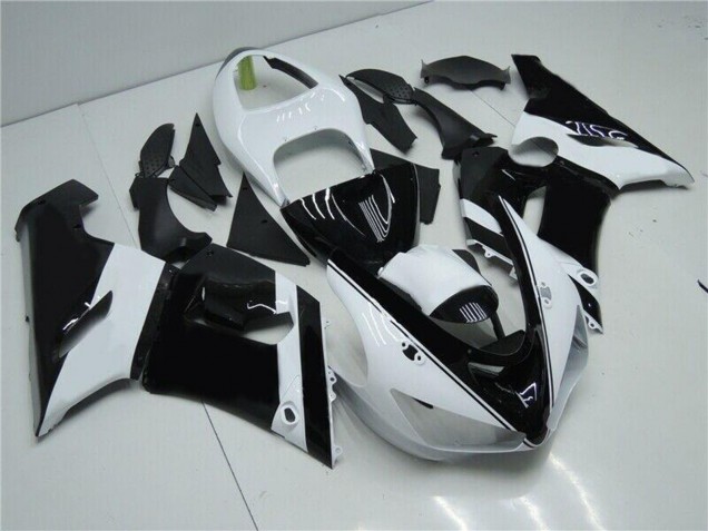 2005-2006 White Glossy Black Kawasaki ZX6R Motorcycle Fairings UK Stores