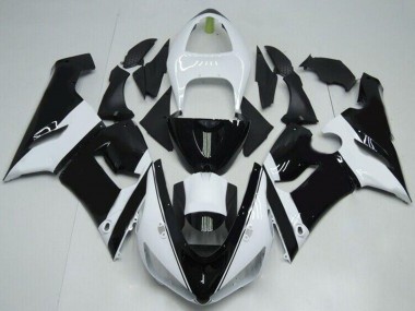 2005-2006 White Glossy Black Kawasaki ZX6R Motorcycle Fairings UK Stores