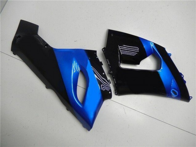 2005-2006 Blue Glossy Black Kawasaki ZX6R Motorcycle Fairing Kits UK Stores