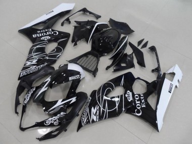 2005-2006 Glossy Black White Corona Suzuki GSXR 1000 Motorcycle Fairings UK Stores