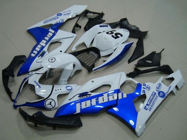 2005-2006 White Blue Jordan 59 Suzuki GSXR 1000 Motorcycle Fairings UK Stores