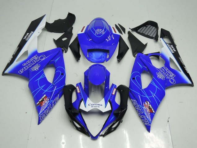 2005-2006 Blue White Black Corona Suzuki GSXR 1000 Motorcycle Fairings UK Stores