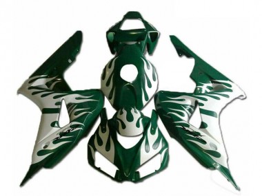 2006-2007 White Green Flame Honda CBR1000RR Motorcycle Fairings UK Stores