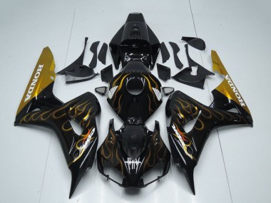 2006-2007 Glossy Black Gold Flame Honda CBR1000RR Motorcycle Fairing UK Stores