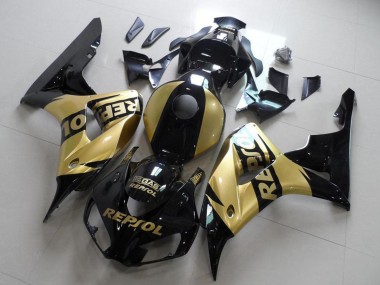 2006-2007 Glossy Black Gold Repsol Honda CBR1000RR Motorcycle Fairings UK Stores