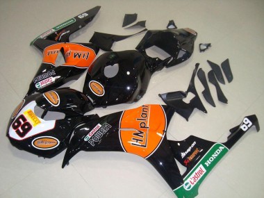 2006-2007 Glossy Black Orange Green Hm Plant Racing 69 Honda CBR1000RR Motorcycle Fairings UK Stores