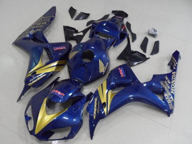 2006-2007 Dark Blue Gold Stripe Honda CBR1000RR Motorcycle Fairings UK Stores