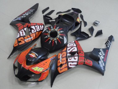 2006-2007 Matte Black Orange Rossi 46 Honda CBR1000RR Motorcycle Fairings UK Stores