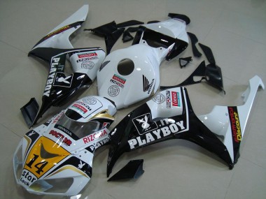 2006-2007 White Yellow Glossy Black Denso Playboy 14 Honda CBR1000RR Motorcycle Fairings UK Stores