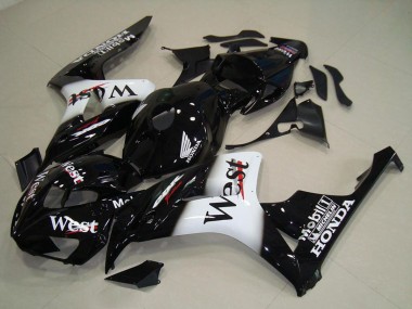 2006-2007 Glossy Black White West Honda CBR1000RR Motorcycle Fairings UK Stores
