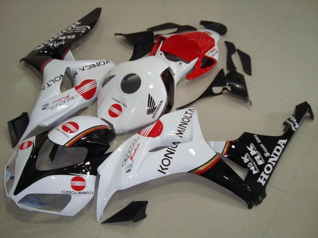 2006-2007 White Red Glossy Black Konica Minolta Honda CBR1000RR Motorcycle Fairing UK Stores