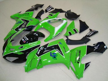 2006-2007 Green White Glossy Black Kawasaki ZX10R Motorcycle Fairings UK Stores