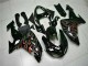 2006-2007 Glossy Black Red Flame Kawasaki ZX10R Motorcycle Fairing Kits UK Stores