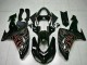 2006-2007 Glossy Black Red Flame Kawasaki ZX10R Motorcycle Fairing Kits UK Stores