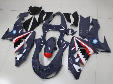 2006-2007 Grey White Red Shark Kawasaki ZX10R Motorcycle Fairings UK Stores