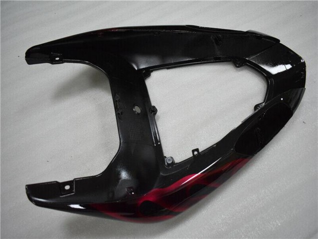 2006-2007 Glossy Black Red Flame Kawasaki ZX10R Motorcycle Fairing UK Stores