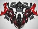 2006-2007 Glossy Black Red Flame Kawasaki ZX10R Motorcycle Fairing UK Stores