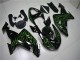 2006-2007 Glossy Black Green Flame Kawasaki ZX10R Motorcycle Fairings UK Stores