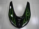 2006-2007 Glossy Black Green Flame Kawasaki ZX10R Motorcycle Fairings UK Stores