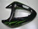 2006-2007 Glossy Black Green Flame Kawasaki ZX10R Motorcycle Fairings UK Stores