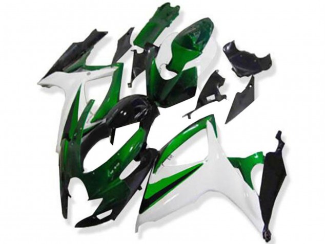 2006-2007 White Green Glossy Black Suzuki GSXR 600/750 Motorcycle Fairings UK Stores