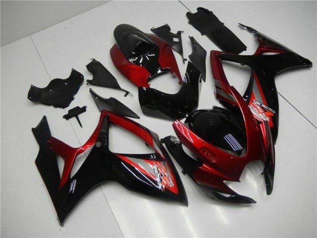 2006-2007 Red Glossy Black Suzuki GSXR 600/750 Motorcycle Fairing UK Stores