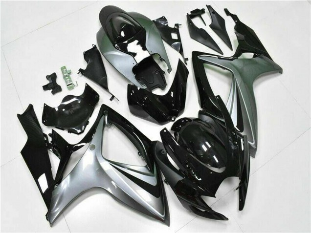 2006-2007 Silver Glossy Black Suzuki GSXR 600/750 Motorcycle Fairings UK Stores
