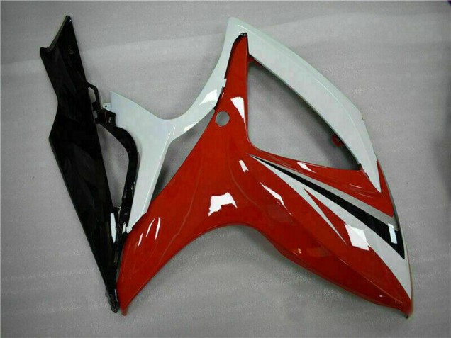 2006-2007 White Red Glossy Black Stripe Suzuki GSXR 600/750 Motorcycle Fairings UK Stores