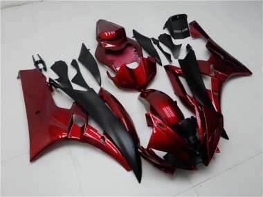 2006-2007 Red Matte Black Yamaha YZF R6 Motorcycle Fairing Kits UK Stores