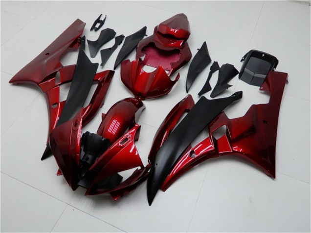 2006-2007 Red Matte Black Yamaha YZF R6 Motorcycle Fairing Kits UK Stores