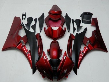 2006-2007 Red Matte Black Yamaha YZF R6 Motorcycle Fairing Kits UK Stores