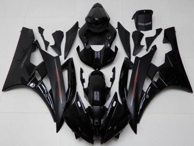 2006-2007 Glossy Black Matte Black Yamaha YZF R6 Motorcycle Fairing Kits UK Stores