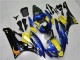 2006-2007 Blue Yellow Glossy Black Shark Yamaha YZF R6 Motorcycle Fairings UK Stores