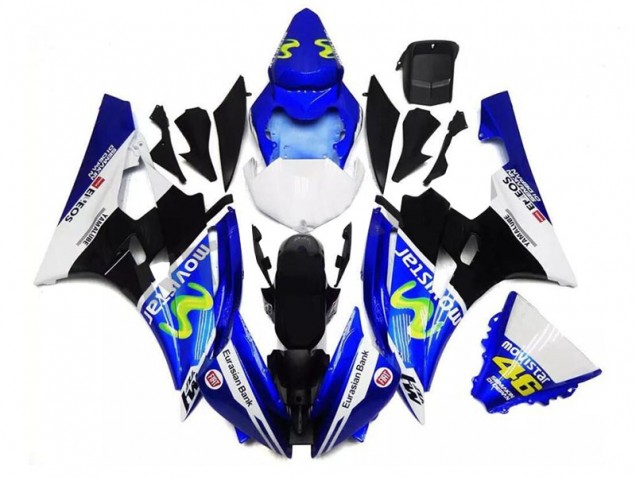 2006-2007 Blue White Black Green MoviStar ENEOS Yamalube 46 Yamaha YZF R6 Motorcycle Fairings UK Stores