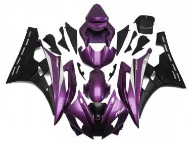 2006-2007 Purple Matte Black Santander Yamaha YZF R6 Motorcycle Fairings UK Stores