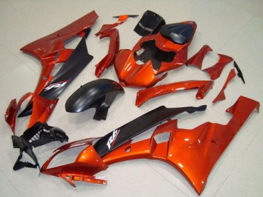 2006-2007 Orange Matte Black Yamaha YZF R6 Motorcycle Fairing Kits UK Stores